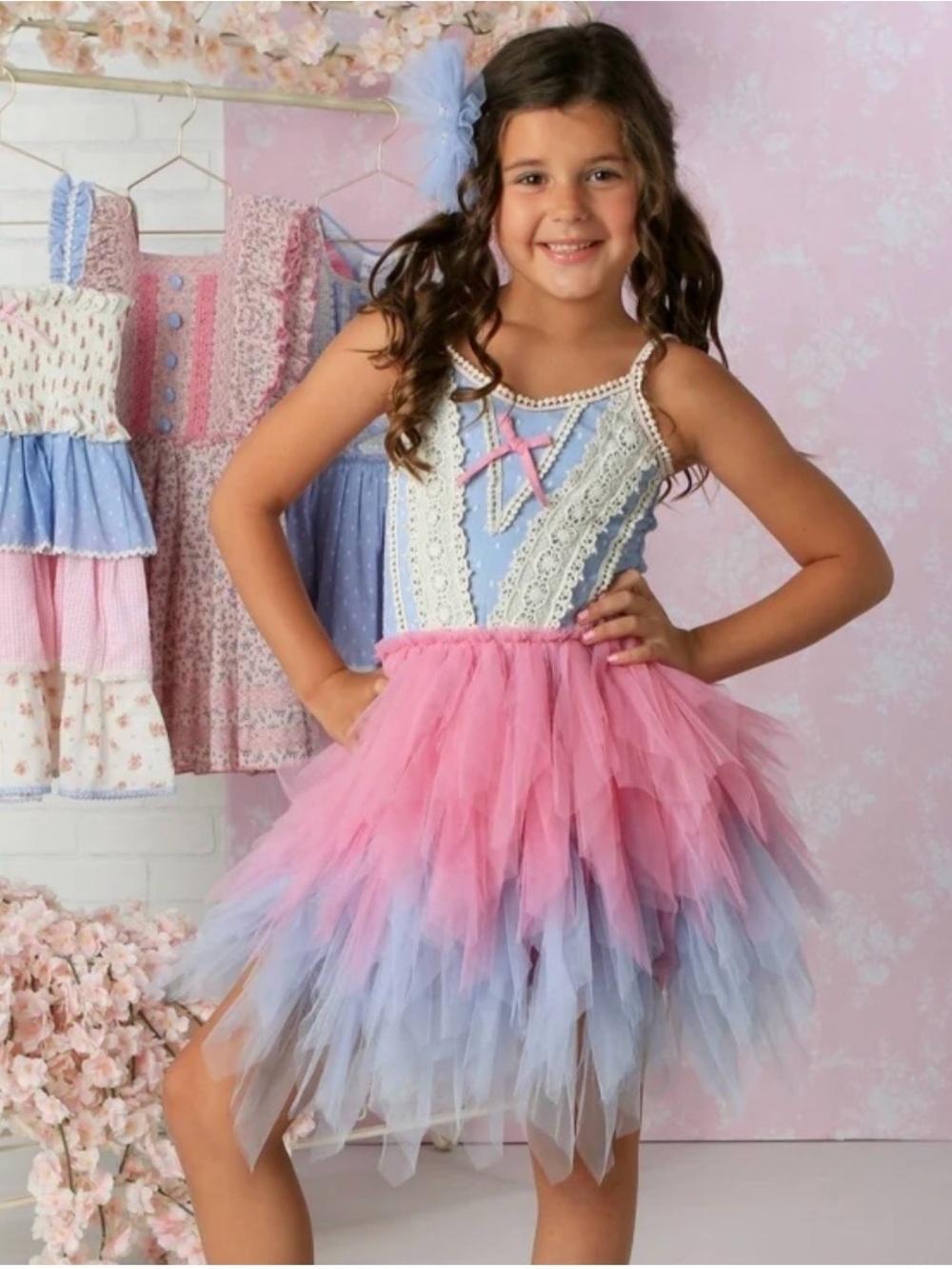 Ooh! La, La! Couture Pink & Light Blue Layered Tulle Fairy Dress